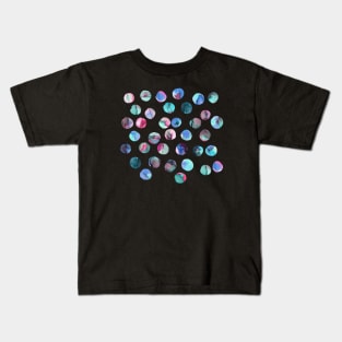 Colorful Ink Dots Pink blue navy Kids T-Shirt